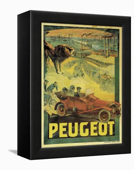 Poster Advertising Peugeot Cars, c.1908-Francisco Tamagno-Framed Premier Image Canvas