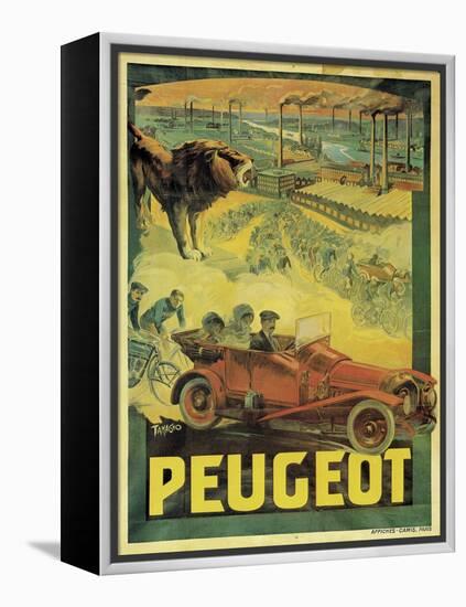 Poster Advertising Peugeot Cars, c.1908-Francisco Tamagno-Framed Premier Image Canvas