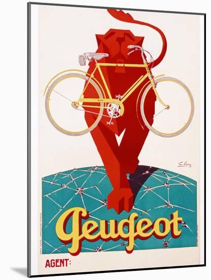Poster Advertising Peugeot-null-Mounted Giclee Print