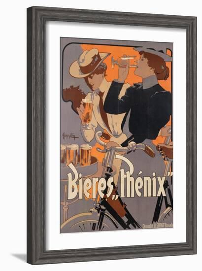 Poster Advertising Phenix Beer, C.1899 (Colour Litho)-Adolfo Hohenstein-Framed Giclee Print