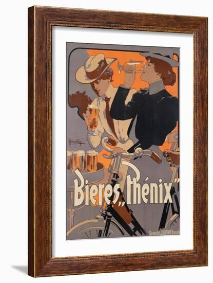 Poster Advertising Phenix Beer, C.1899 (Colour Litho)-Adolfo Hohenstein-Framed Giclee Print