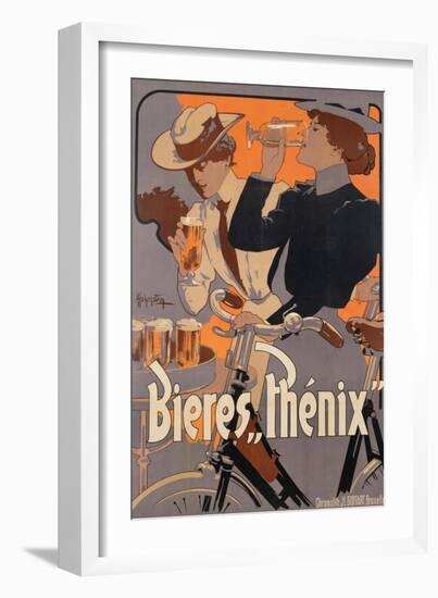 Poster Advertising Phenix Beer, C.1899 (Colour Litho)-Adolfo Hohenstein-Framed Giclee Print