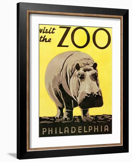 Poster Advertising Philadelphia Zoo, 1938-null-Framed Premium Giclee Print