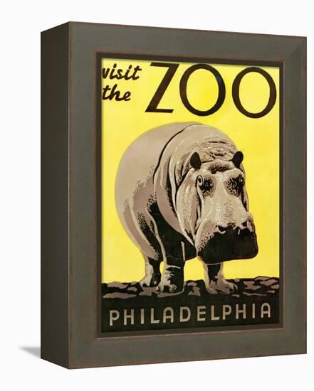 Poster Advertising Philadelphia Zoo, 1938-null-Framed Premier Image Canvas