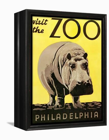 Poster Advertising Philadelphia Zoo, 1938-null-Framed Premier Image Canvas