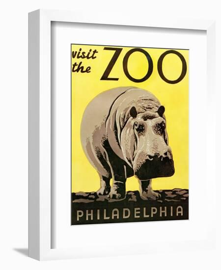 Poster Advertising Philadelphia Zoo, 1938-null-Framed Giclee Print