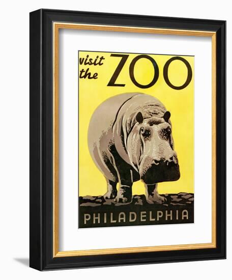 Poster Advertising Philadelphia Zoo, 1938-null-Framed Giclee Print