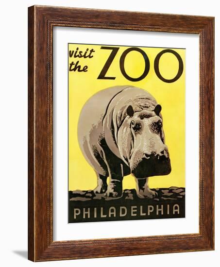 Poster Advertising Philadelphia Zoo, 1938-null-Framed Giclee Print