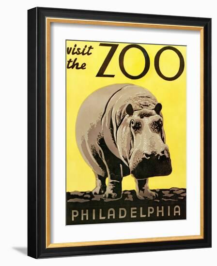 Poster Advertising Philadelphia Zoo, 1938-null-Framed Giclee Print