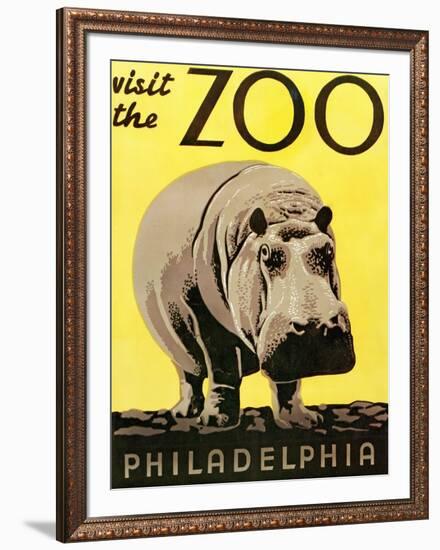 Poster Advertising Philadelphia Zoo, 1938-null-Framed Giclee Print