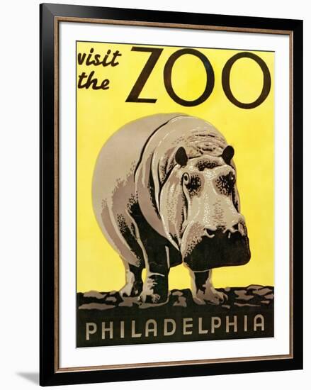 Poster Advertising Philadelphia Zoo, 1938-null-Framed Giclee Print