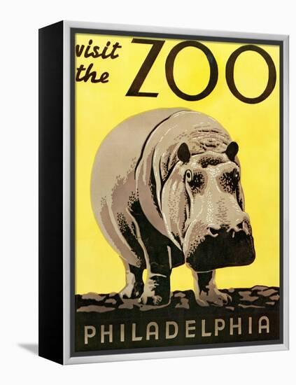 Poster Advertising Philadelphia Zoo, 1938-null-Framed Premier Image Canvas