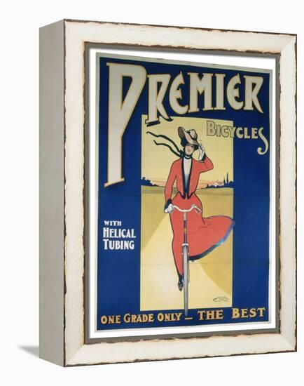 Poster Advertising Premier Bicycles, 20th Century-null-Framed Premier Image Canvas