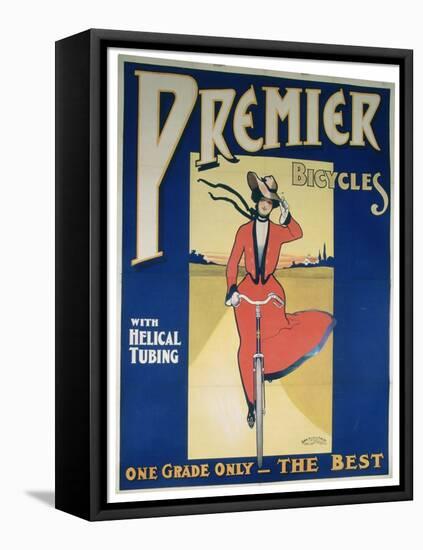 Poster Advertising Premier Bicycles, 20th Century-null-Framed Premier Image Canvas