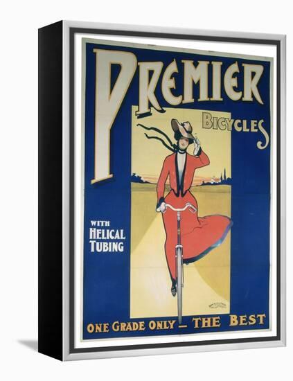 Poster Advertising Premier Bicycles, 20th Century-null-Framed Premier Image Canvas