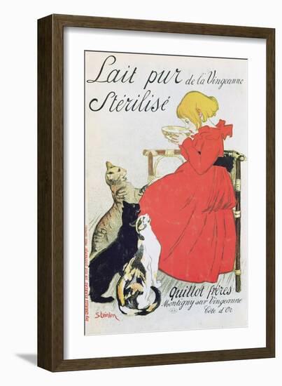 Poster Advertising Pure Sterilised Milk from La Vingeanne-Théophile Alexandre Steinlen-Framed Giclee Print