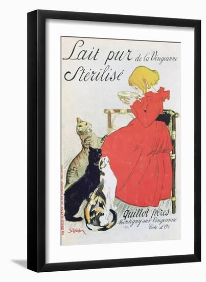 Poster Advertising Pure Sterilised Milk from La Vingeanne-Théophile Alexandre Steinlen-Framed Giclee Print