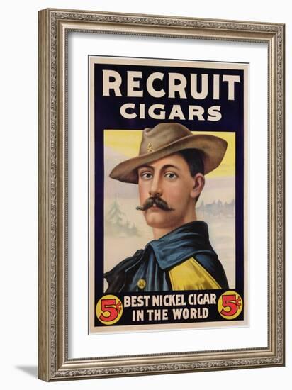 Poster Advertising Recruit Cigars, C.1899 (Colour Litho)-American-Framed Giclee Print