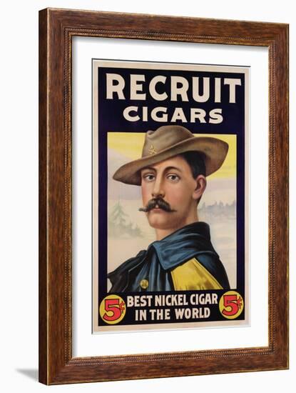 Poster Advertising Recruit Cigars, C.1899 (Colour Litho)-American-Framed Giclee Print