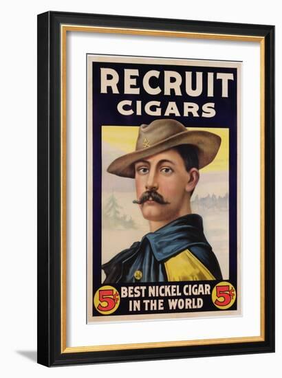 Poster Advertising Recruit Cigars, C.1899 (Colour Litho)-American-Framed Giclee Print