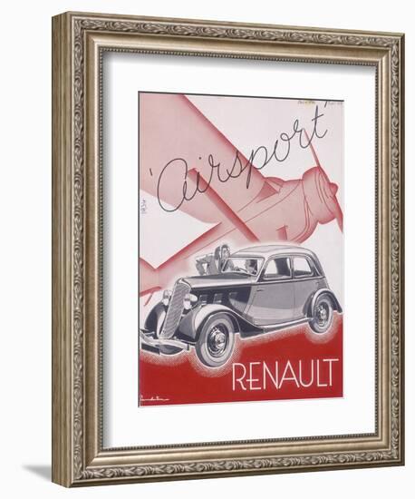 Poster Advertising Renault Cars, 1934-null-Framed Giclee Print