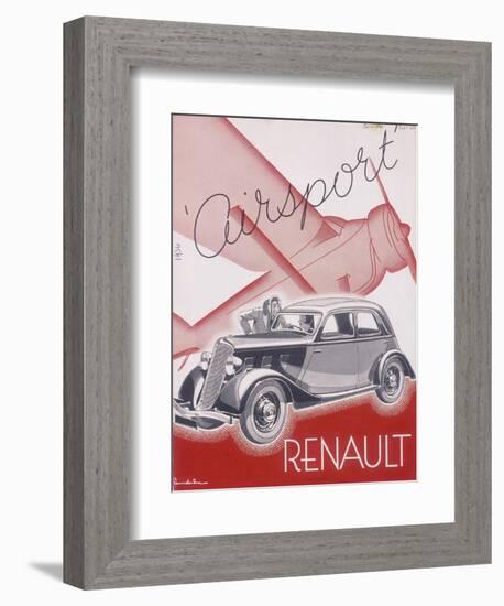 Poster Advertising Renault Cars, 1934-null-Framed Giclee Print