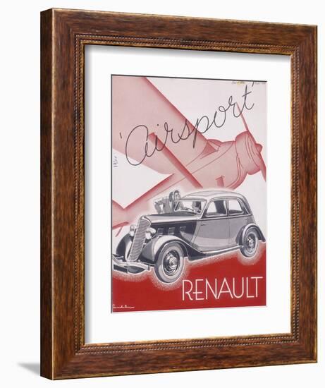 Poster Advertising Renault Cars, 1934-null-Framed Giclee Print