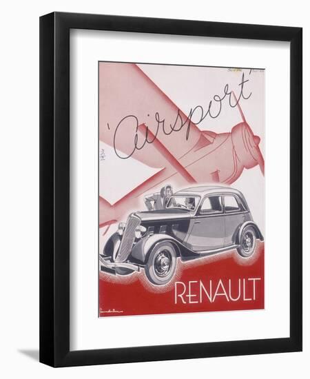 Poster Advertising Renault Cars, 1934-null-Framed Giclee Print