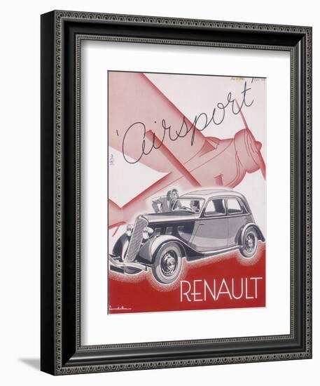 Poster Advertising Renault Cars, 1934-null-Framed Giclee Print