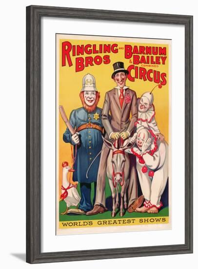 Poster Advertising 'Ringling Brothers and Barnum and Bailey Combined Circus', C.1938-null-Framed Giclee Print