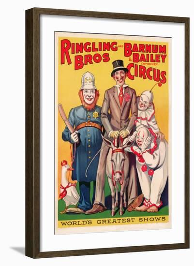 Poster Advertising 'Ringling Brothers and Barnum and Bailey Combined Circus', C.1938-null-Framed Giclee Print