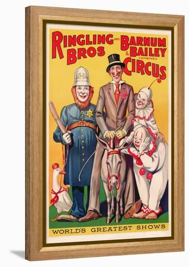 Poster Advertising 'Ringling Brothers and Barnum and Bailey Combined Circus', C.1938-null-Framed Premier Image Canvas