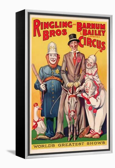 Poster Advertising 'Ringling Brothers and Barnum and Bailey Combined Circus', C.1938-null-Framed Premier Image Canvas