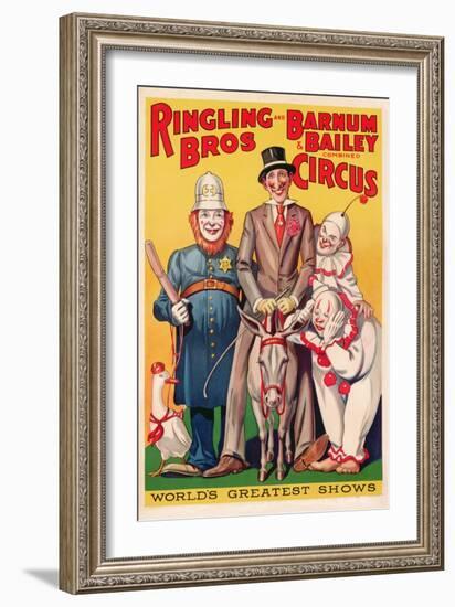 Poster Advertising 'Ringling Brothers and Barnum and Bailey Combined Circus', C.1938-null-Framed Giclee Print