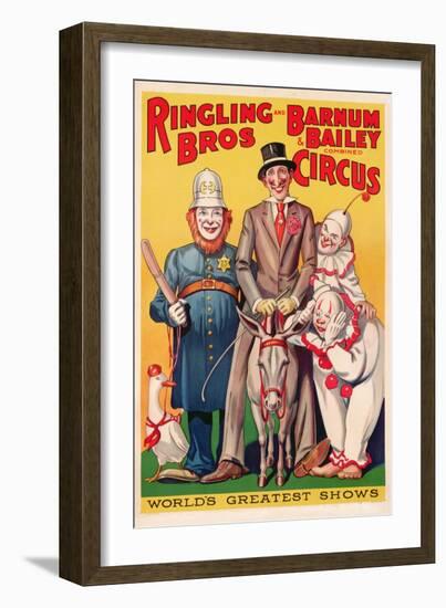 Poster Advertising 'Ringling Brothers and Barnum and Bailey Combined Circus', C.1938--Framed Giclee Print