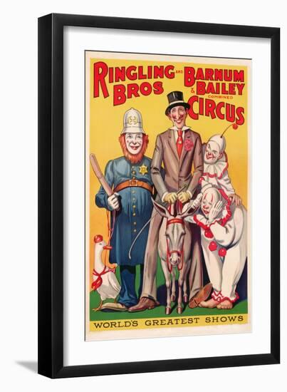 Poster Advertising 'Ringling Brothers and Barnum and Bailey Combined Circus', C.1938-null-Framed Giclee Print