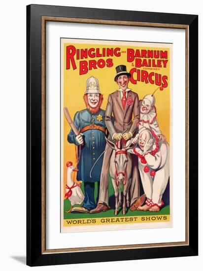 Poster Advertising 'Ringling Brothers and Barnum and Bailey Combined Circus', C.1938--Framed Giclee Print