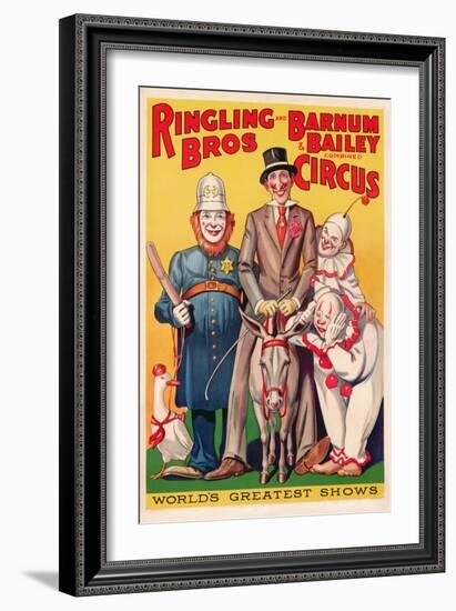 Poster Advertising 'Ringling Brothers and Barnum and Bailey Combined Circus', C.1938-null-Framed Giclee Print