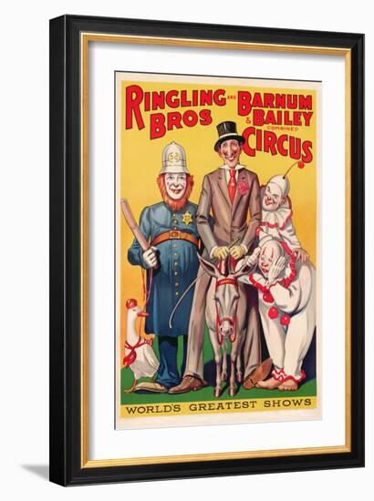 Poster Advertising 'Ringling Brothers and Barnum and Bailey Combined Circus', C.1938--Framed Giclee Print