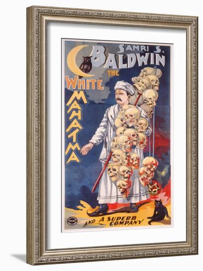 Poster Advertising Samri S. Baldwin, the White Mahatma, C.1888-null-Framed Giclee Print
