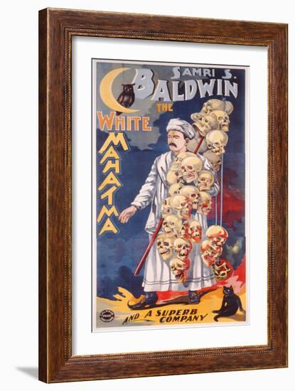 Poster Advertising Samri S. Baldwin, the White Mahatma, C.1888-null-Framed Giclee Print