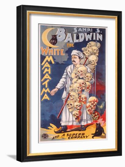 Poster Advertising Samri S. Baldwin, the White Mahatma, C.1888-null-Framed Giclee Print