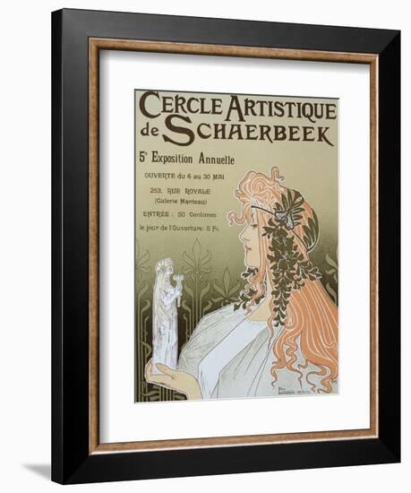 Poster Advertising Schaerbeek's Artistic Circle, Fifth Annual Exhibition, Galerie Manteau, 1897-Privat Livemont-Framed Giclee Print