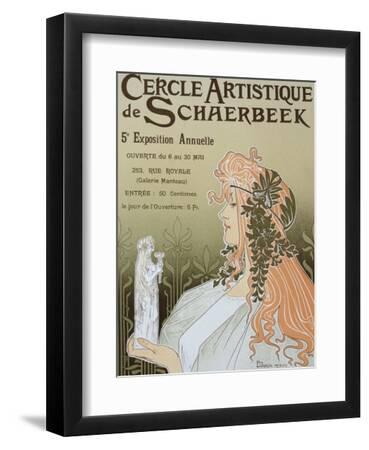 Poster Advertising Schaerbeek's Artistic Circle, Fifth Annual Exhibition,  Galerie Manteau, 1897' Giclee Print - Privat Livemont | Art.com