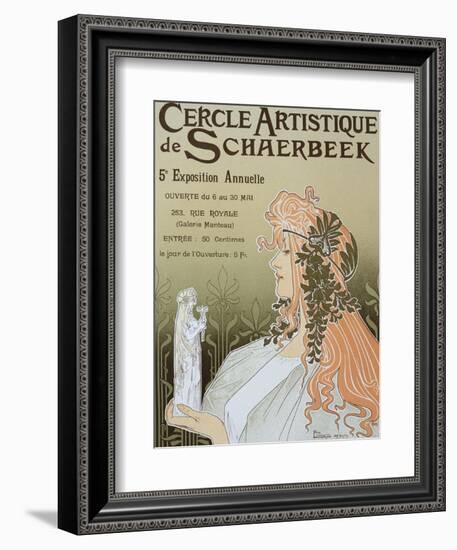 Poster Advertising Schaerbeek's Artistic Circle, Fifth Annual Exhibition, Galerie Manteau, 1897-Privat Livemont-Framed Giclee Print