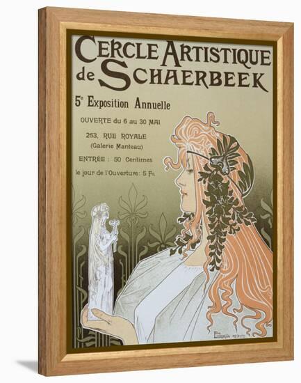 Poster Advertising Schaerbeek's Artistic Circle, Fifth Annual Exhibition, Galerie Manteau, 1897-Privat Livemont-Framed Premier Image Canvas