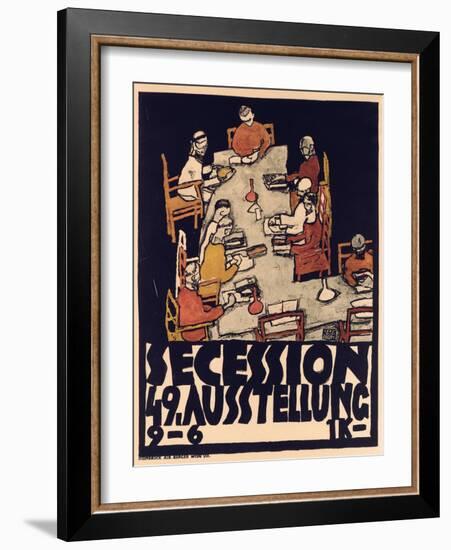 Poster Advertising Secession 49 Exhibition, 1918-Egon Schiele-Framed Giclee Print