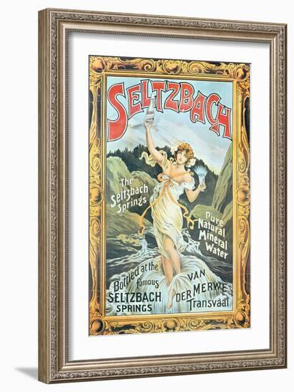 Poster Advertising 'Seltzbach' Pure Natural Mineral Water from the Seltzbach Springs-English-Framed Giclee Print