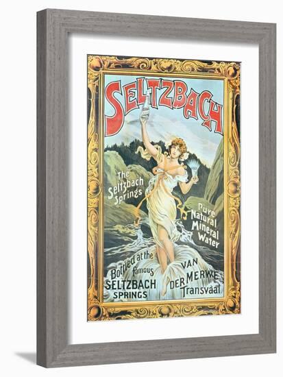 Poster Advertising 'Seltzbach' Pure Natural Mineral Water from the Seltzbach Springs-English-Framed Giclee Print