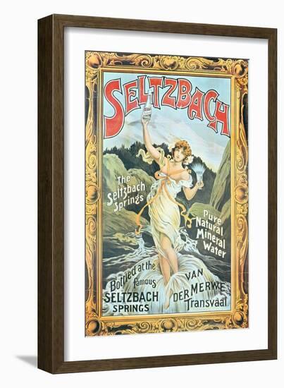 Poster Advertising 'Seltzbach' Pure Natural Mineral Water from the Seltzbach Springs-English-Framed Giclee Print